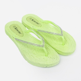Seastar Green flip -flops with zircons 1
