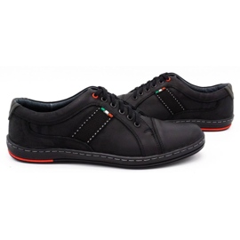 Olivier Men's leather shoes casual 238gt black 3