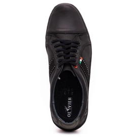 Olivier Men's leather shoes casual 238gt black 5