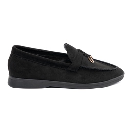 Women's black suede moccasins 2