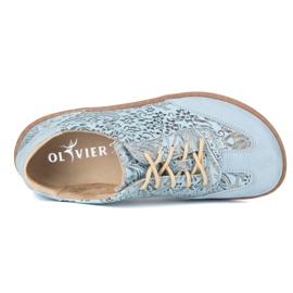 Olivier Barefoot women's leather minimalist shoes 1287 blue 1