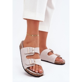 Boto Women's flip flops with golden clamps and gray luner stitching grey 2 Boto Women's flip flops with golden clamps and gray luner stitching grey 2