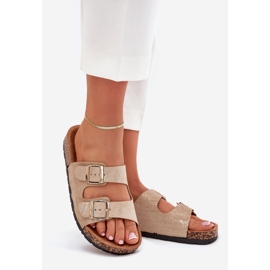 Boto Women's slippers on the cork sole gold cortina golden 1