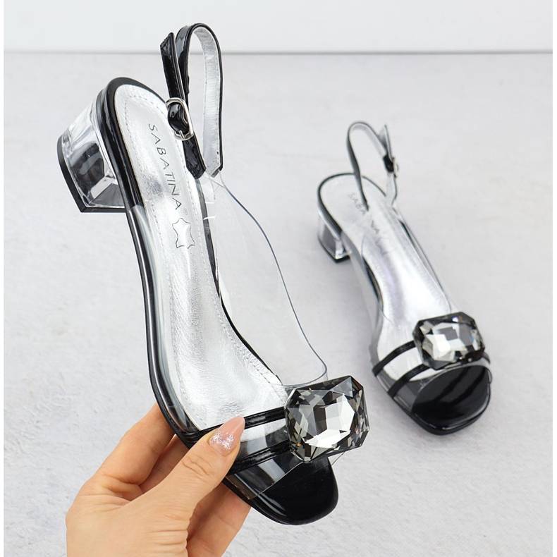 Black Sabatina 33506-7 transparent sandals 1 Black Sabatina 33506-7 transparent sandals 1