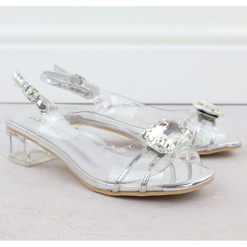 Transparent women's heels silver Sabatina 33506-7 2 Transparent women's heels silver Sabatina 33506-7 2