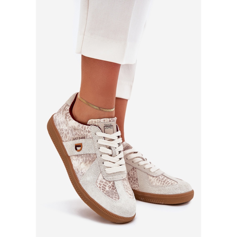 Women's sneakers big star by Daniel Lopez SS2D4032 Animal beige pattern 1