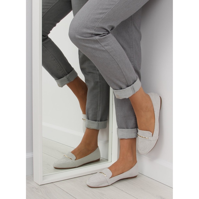 Women's silver loafers 9988-121 Silver grey 1