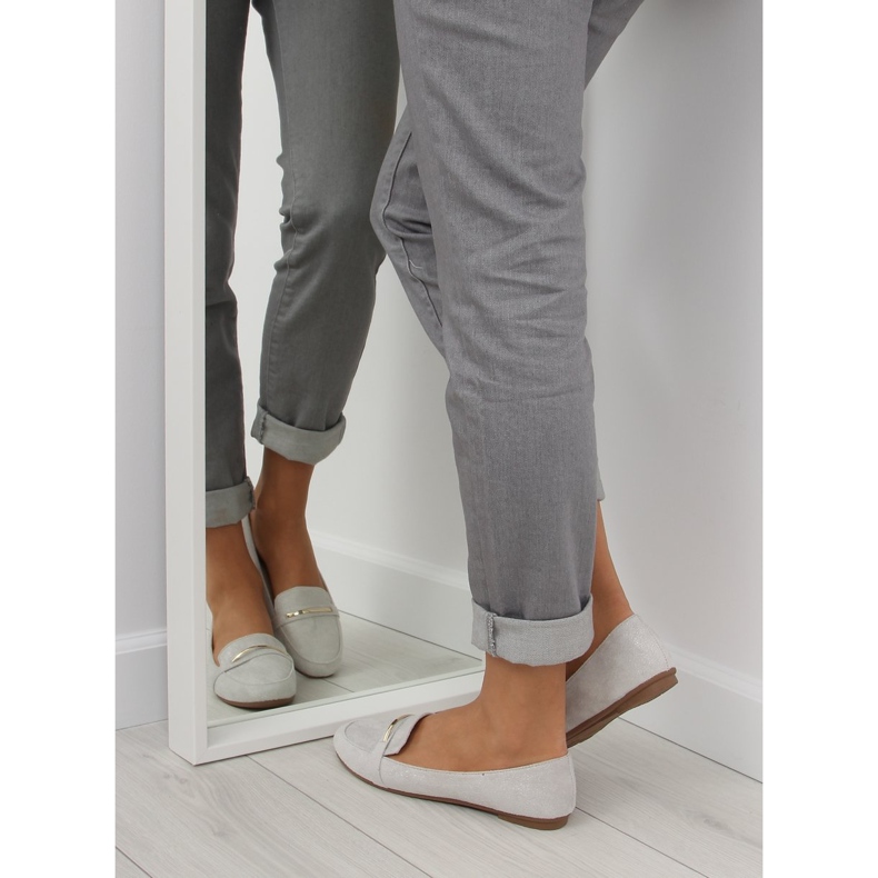 Women's silver loafers 9988-121 Silver grey 2
