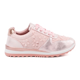Shelvt Pink sneakers with a floral motif 2
