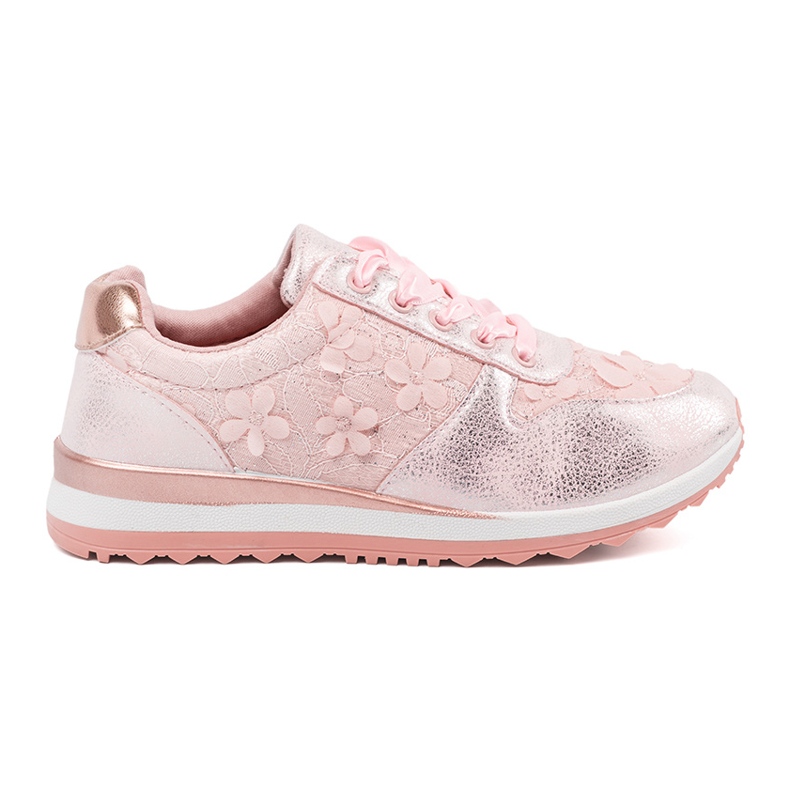 Shelvt Pink sneakers with a floral motif 2