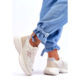 Women's sports shoes with beige mesh 2 Women's sports shoes with beige mesh 2