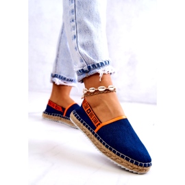 Material Espadrilles Women's insertion Big Star JJ27487 Navy blue 4