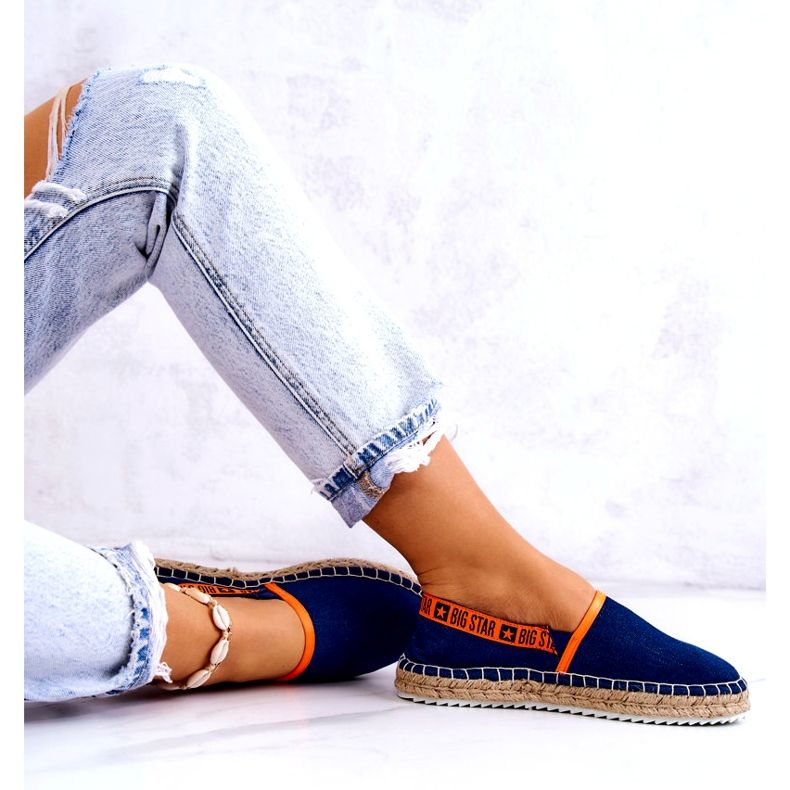 Material Espadrilles Women's insertion Big Star JJ27487 Navy blue 2