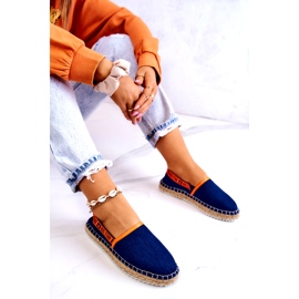 Material Espadrilles Women's insertion Big Star JJ27487 Navy blue 3