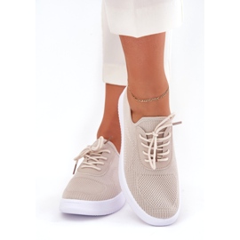 Seastar Material Slocked sports shoes on the platform women's beige 2 Seastar Material Slocked sports shoes on the platform women's beige 2