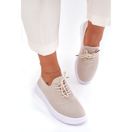 Seastar Material Slocked sports shoes on the platform women's beige 3 Seastar Material Slocked sports shoes on the platform women's beige 3