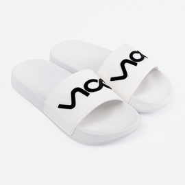 Shelvt White flip -flops with the inscription 1
