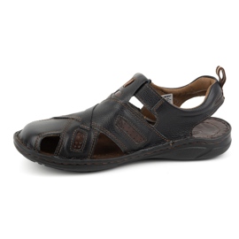KOMODO Men's leather velcro sandals 523K black 1 KOMODO Men's leather velcro sandals 523K black 1
