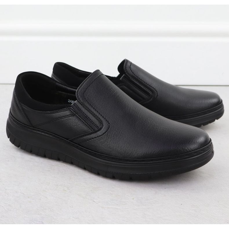 Men's shoes elegant sliding black unisoft 7155 1 Men's shoes elegant sliding black unisoft 7155 1