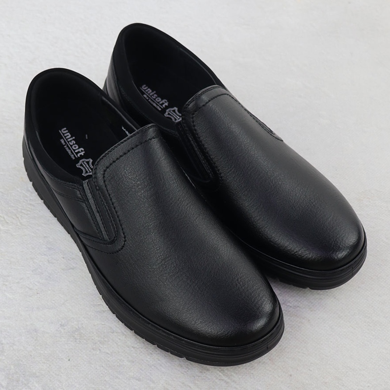 Men's shoes elegant sliding black unisoft 7155 2 Men's shoes elegant sliding black unisoft 7155 2