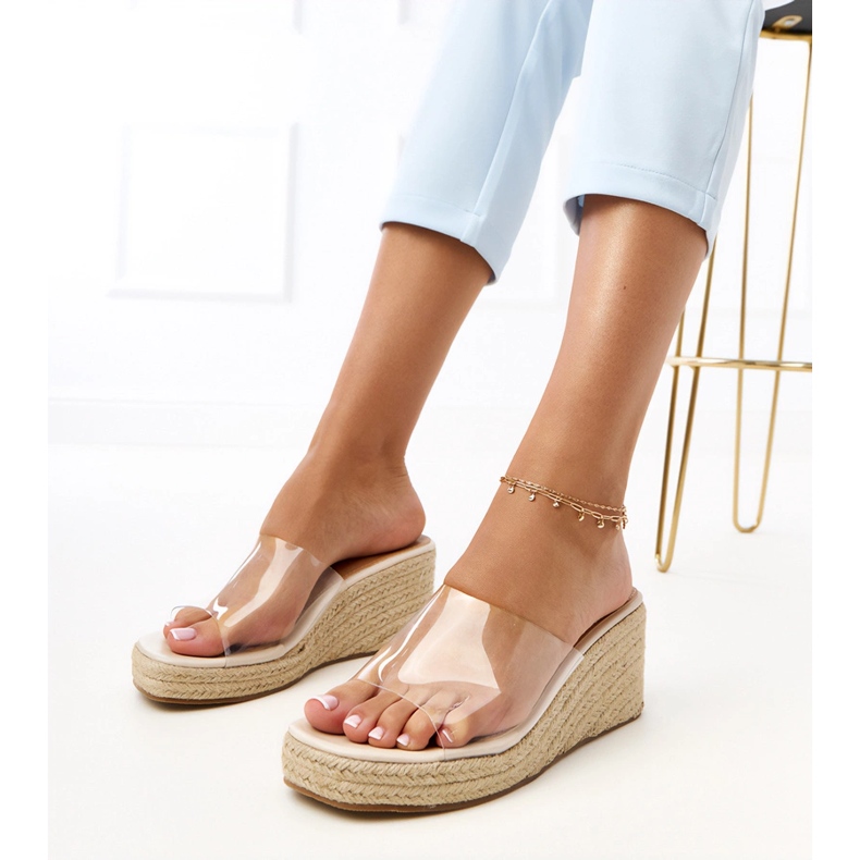 Transparent espadrilles flip flops Felicity colorless 1