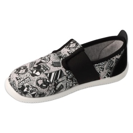 Befado boys slippers 901x024 Various motifs leather insert grey 1