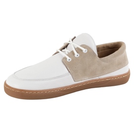 Women's moccasins barefoot lace -up wasak 0797w Polish leather footwear white 1