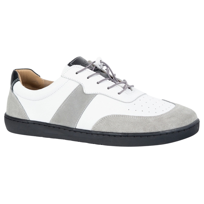 Olivier Barefoot women's shoes minimalist leather wide white aria with gray 1