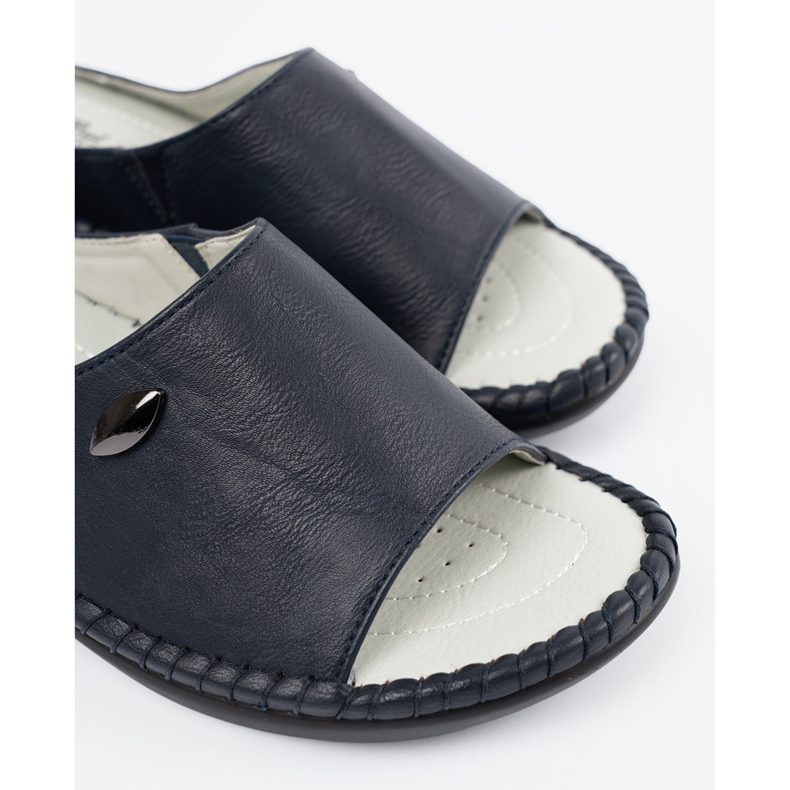 Shelvt Comfortable flip -flops with a leather insert 1