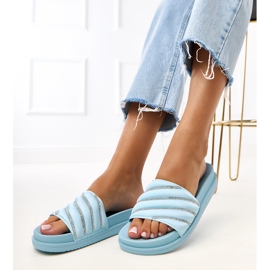 Blue flip flops with Cardon zircons 2 Blue flip flops with Cardon zircons 2