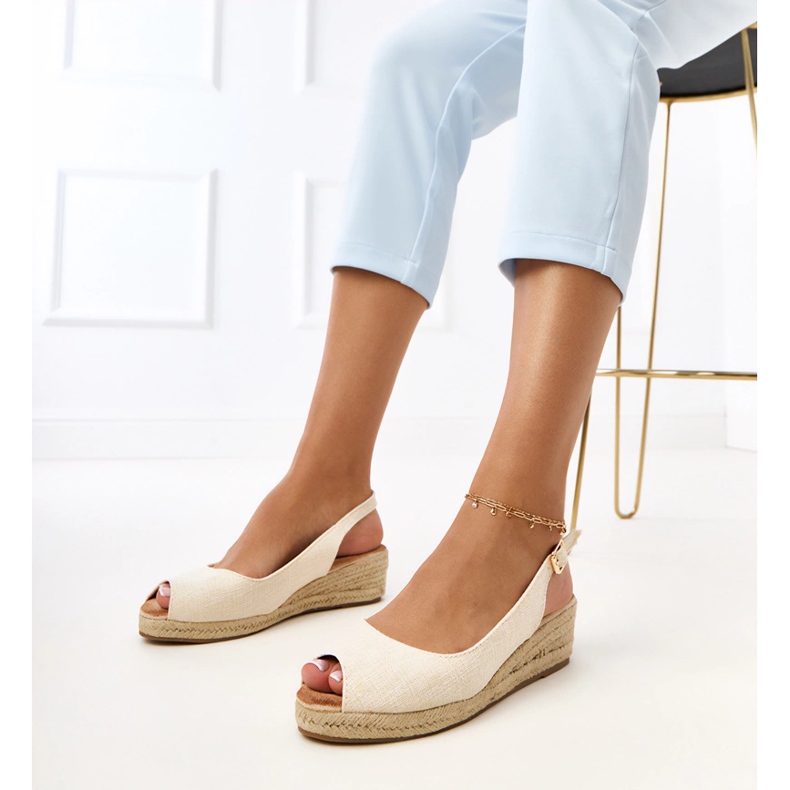 Beige sandals espadrilles on the wedge Nevarez 1