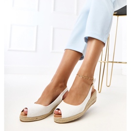 White espadrile sandals on the Nevarek wedge 2 White espadrile sandals on the Nevarek wedge 2