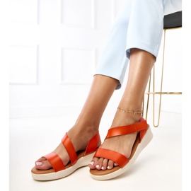 Orange sandals on a low wedge Verkado 2 Orange sandals on a low wedge Verkado 2