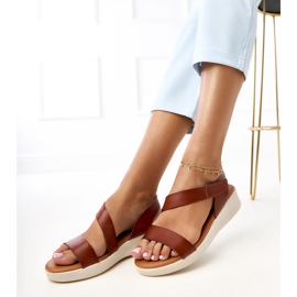 Brown sandals on a low wedge verkado 2 Brown sandals on a low wedge verkado 2