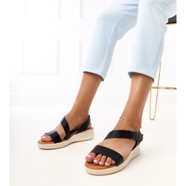 Black sandals on the low wedge Verkado 1