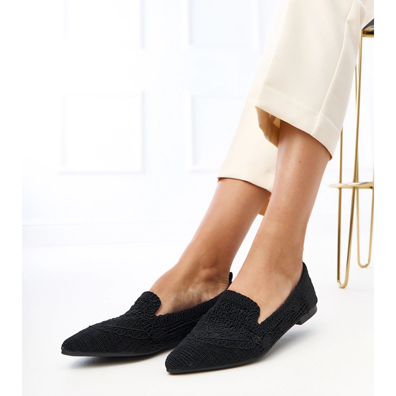 Black openwork women's ballerinas Gerania 1