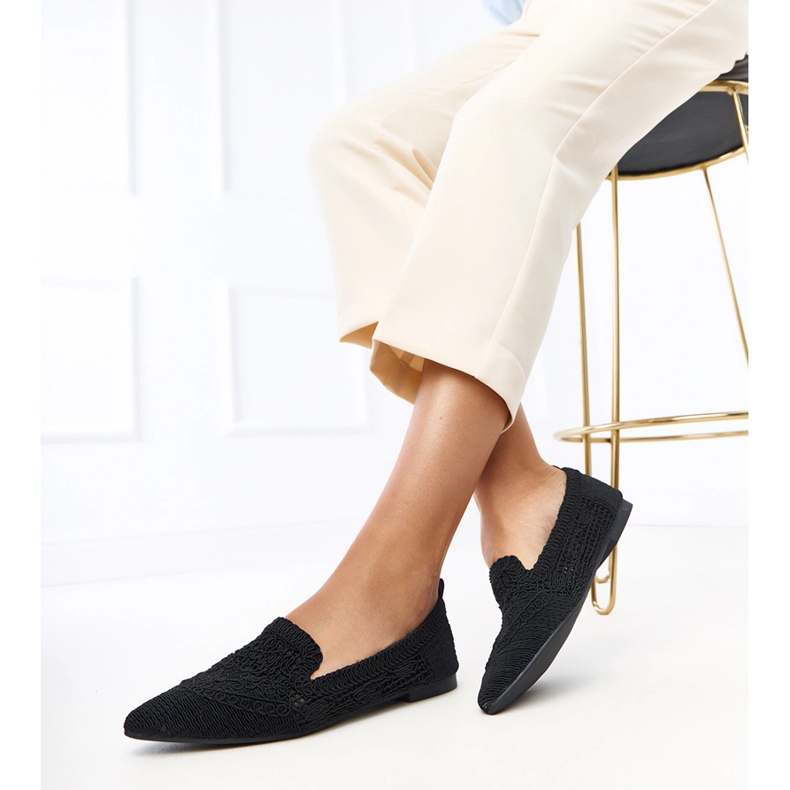 Black openwork women's ballerinas Gerania 2