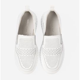 Sergio Leone White openwork women's shoes on the platform 2