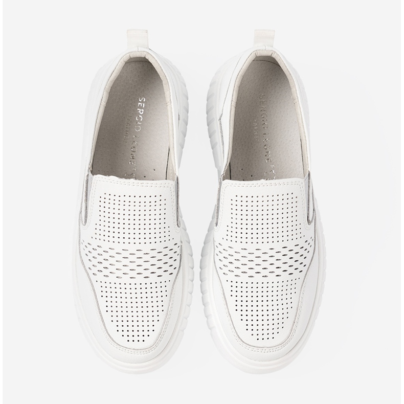 Sergio Leone White openwork women's shoes on the platform 2 Sergio Leone White openwork women's shoes on the platform 2