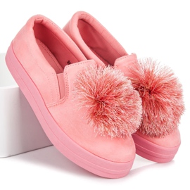 Vices Suede slipons with a tassel pink 2
