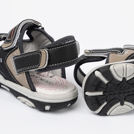 Shelvt Black boys' sandals 1