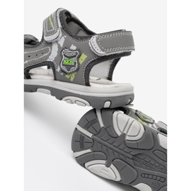 Shelvt Boys' gray Velcro sandals grey 1 Shelvt Boys' gray Velcro sandals grey 1
