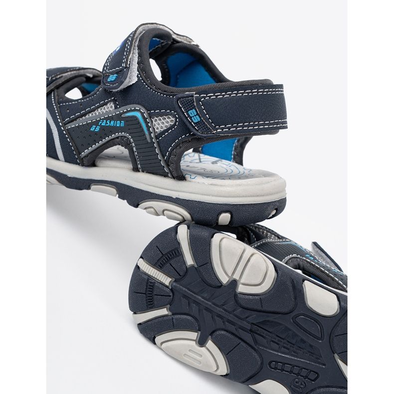 Shelvt Gray boys sandals blue 1