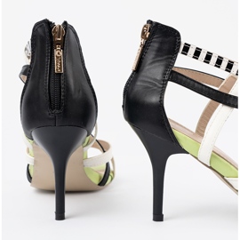 Shelvt Sandals on a striped pin multicolored 2 Shelvt Sandals on a striped pin multicolored 2