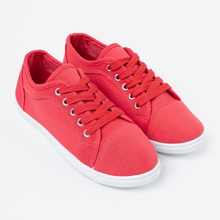Shelvt Red laced sneakers 2