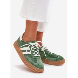 Boto Women's suede sneakers on the green venera platform 1