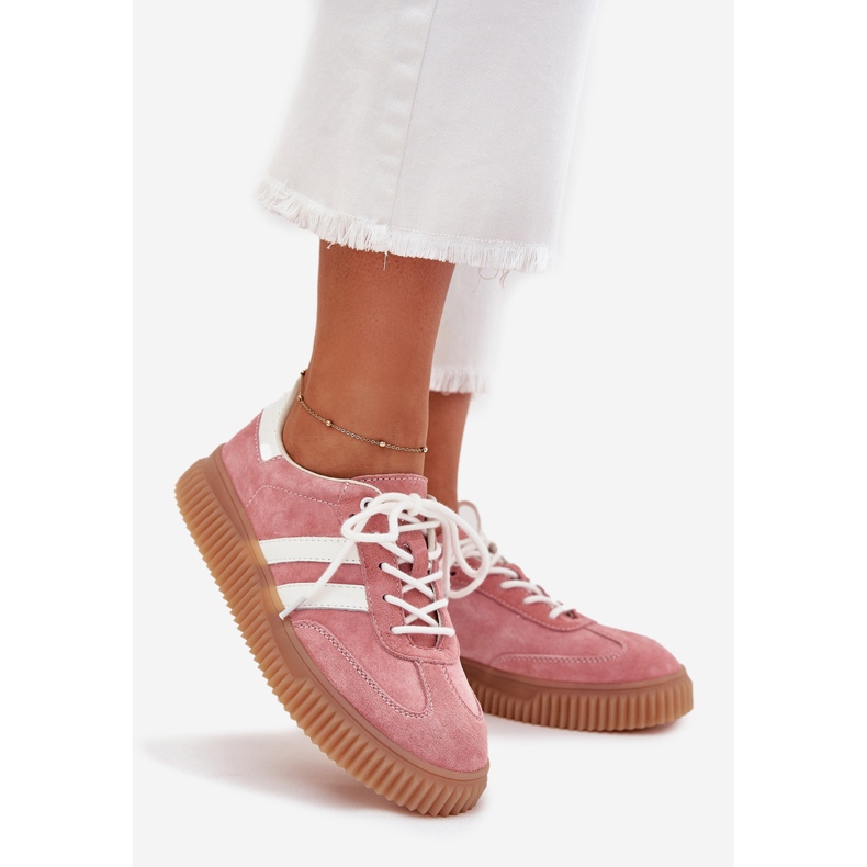 Boto Women's suede sneakers on the platform pink venera 1