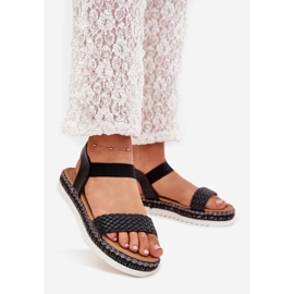 Boto Women's sandals with braid on the decorated platform black Velara 1 Boto Women's sandals with braid on the decorated platform black Velara 1