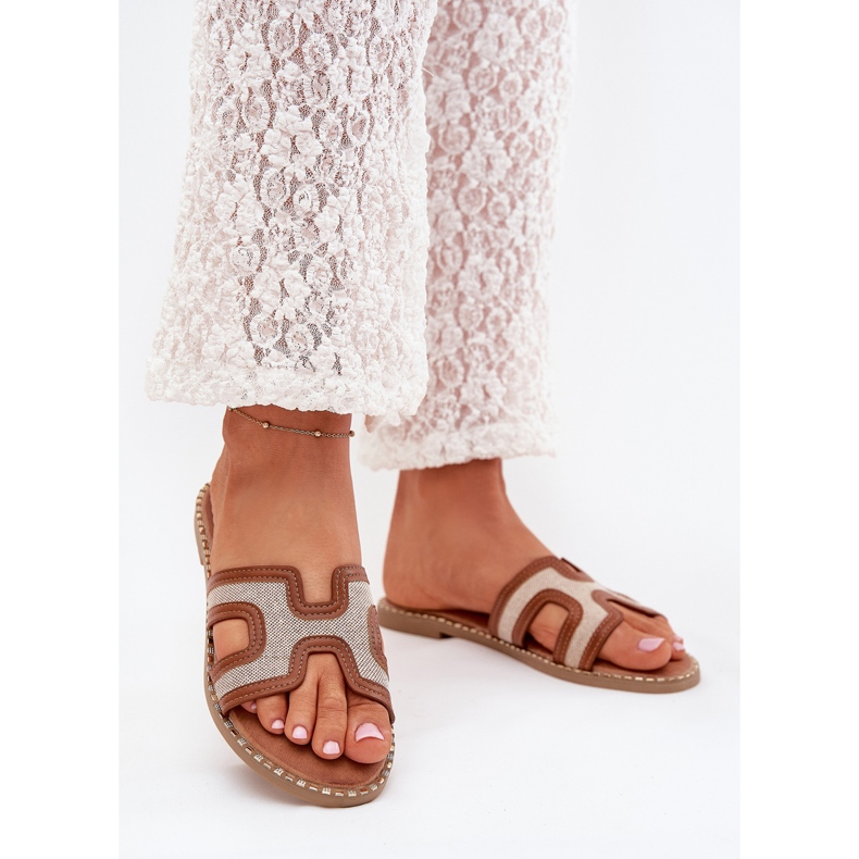 Boto Vereya flat -heeled women's flat flip flops brown 2