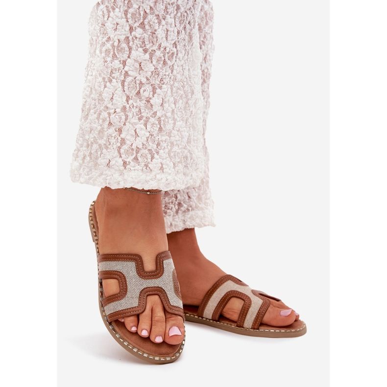 Boto Vereya flat -heeled women's flat flip flops brown 1